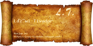 Löwi Tivadar névjegykártya